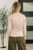 Can You Believe It Basic Long Sleeve Top In Sand