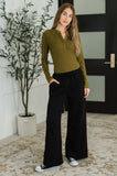 Effortless Edge Knit Henley Top in Camo Green