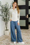 Effortless Edge Knit Henley Top in Natural