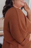 Lotta Love Knitted Sweater Top in Rust