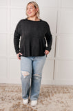 Simply Basic Ribbed Hacci Sweater in Black