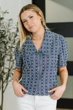 The Darling Detail Collared Blouse in Denim