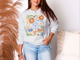 Blue Floral Pumpkin Sweatshirt in Two Colors