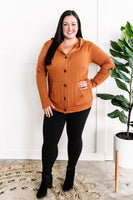 10.16 Cable Knit Hooded Cardigan In Burnt Orange