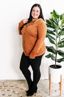 10.16 Cable Knit Hooded Cardigan In Burnt Orange