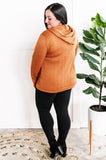 10.16 Cable Knit Hooded Cardigan In Burnt Orange