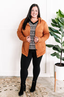 10.16 Cable Knit Hooded Cardigan In Burnt Orange