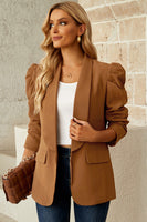 Puff Sleeve Shawl Collar Blazer