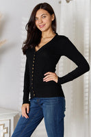 Zenana Full Size V-Neck Long Sleeve Cardigan