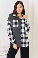 Heimish Solid Plaid Contrast Shacket